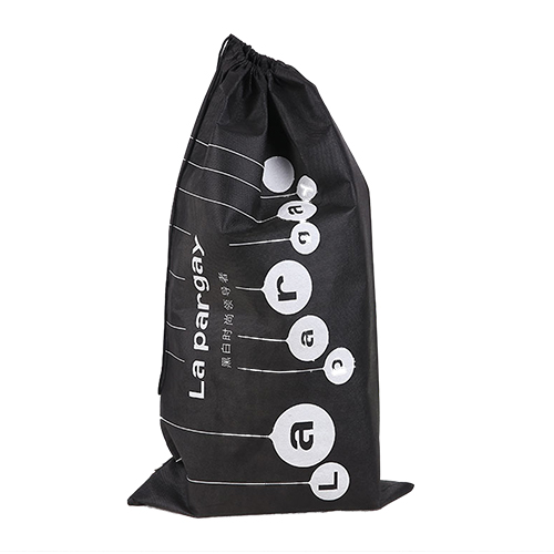 黑色購物服裝環保束口袋定做